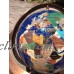 Gem Stone Globe - 13" Blue Lapis Globe on a Quad Stand (Bronze-Color) LQQK   232801093075
